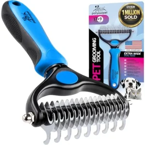 Deshedding dog brush for indoor cats and dogs